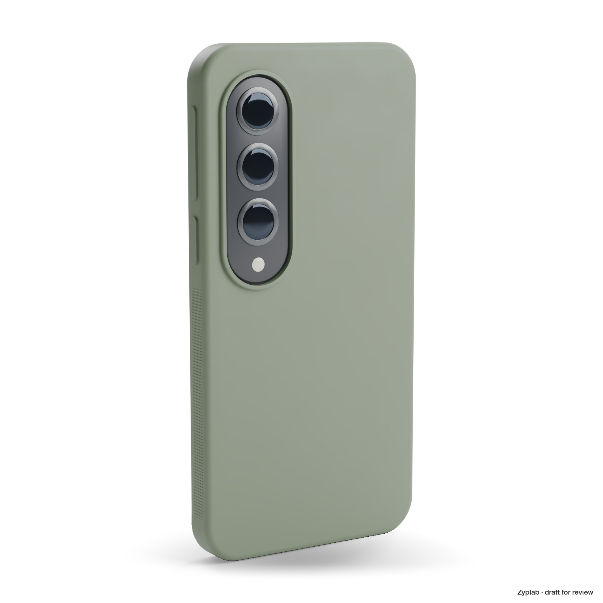 Sage green hard phone case on pure white