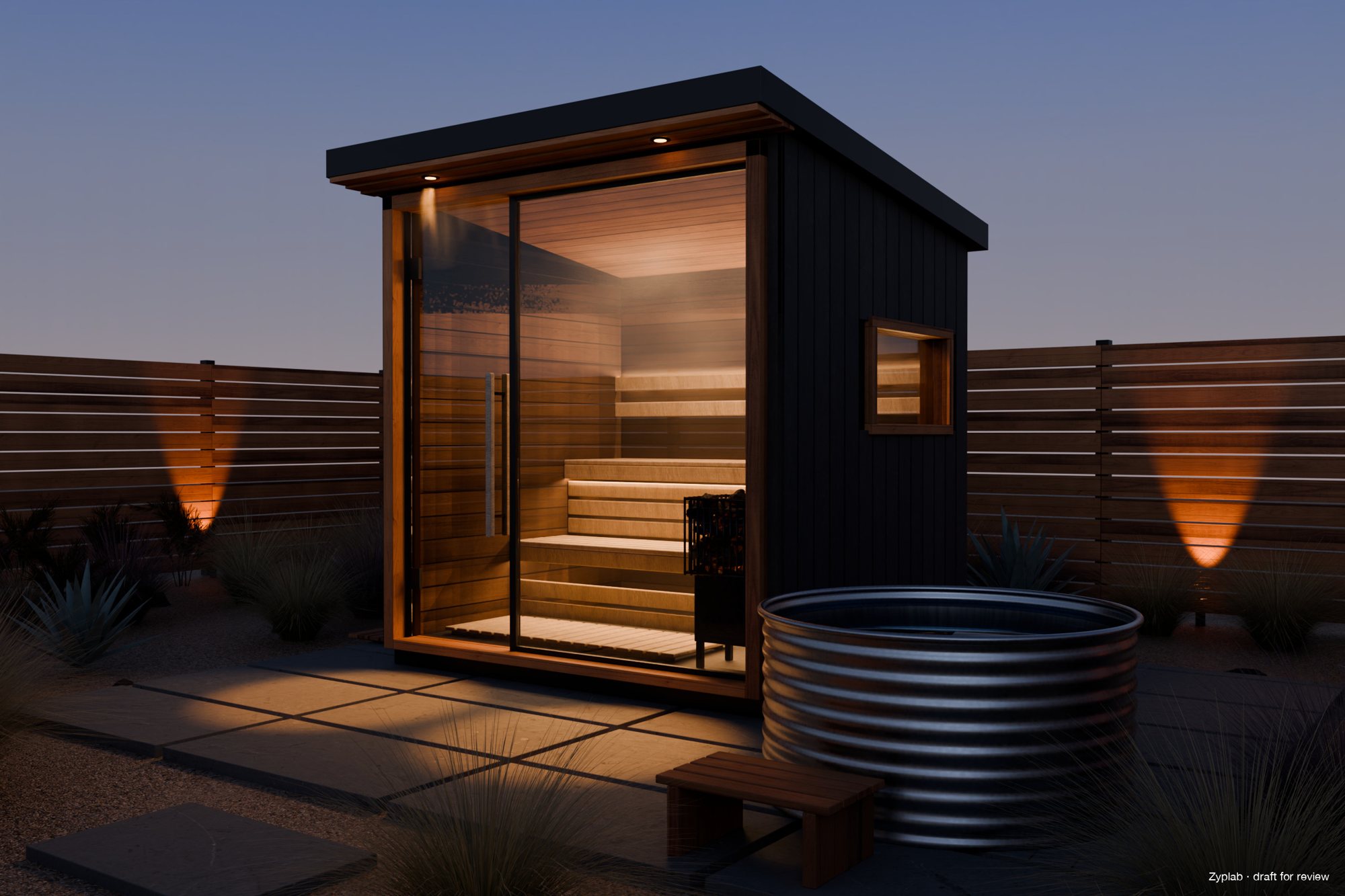 Sauna at dusk